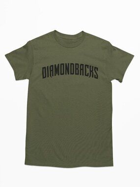 NEW Arizona Diamondbacks Wordmark Home Logo T-Shirt MILITARY ARMY GREEN